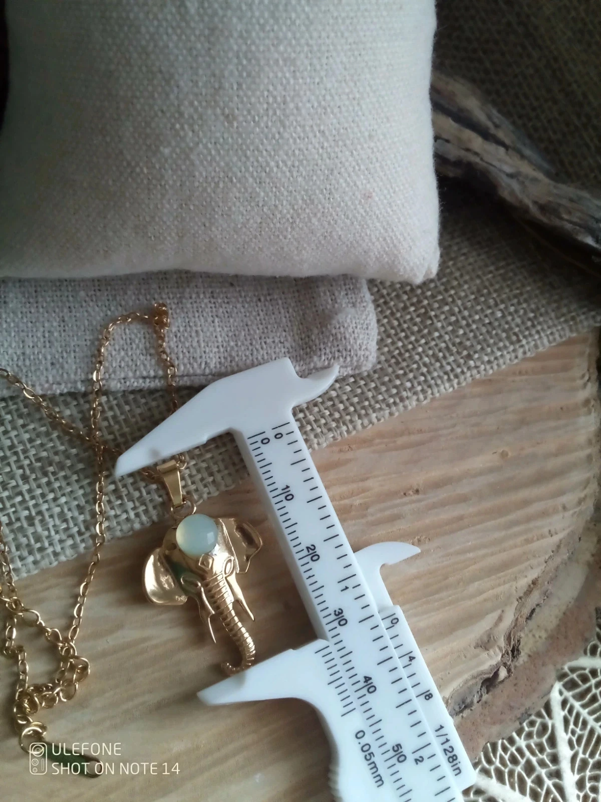 Collier calcédoine naturelle sur tête d'éléphant – photo 2